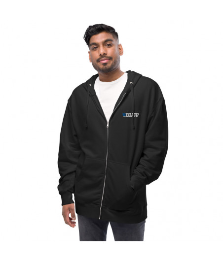 Fleece zip up hoodie with rear logo