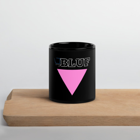 BLUF pink triangle mug