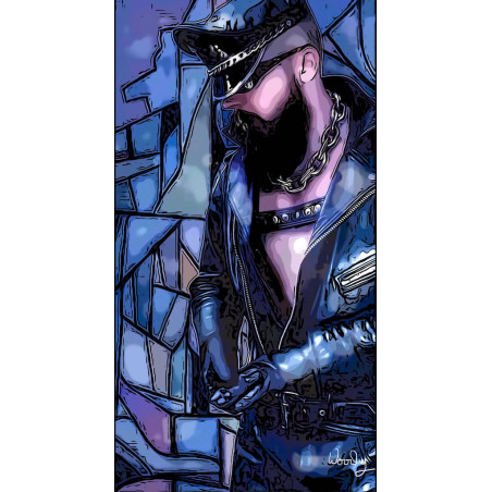 Stained Glass Leather, 25x50cm art print